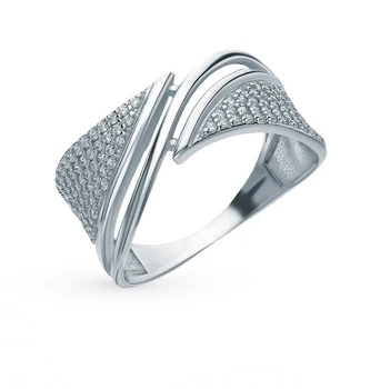 

Silver ring with cubic zirconia sunlight sample 925