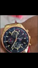 Gold Watch Clock Chronograph Quartz Waterproof Top-Brand Fashion Mens NIBOSI Luxury Masculino