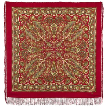 

Scarf Pavlovo Posad with silk fringe 146x146 1496-5 "ginger", View 5