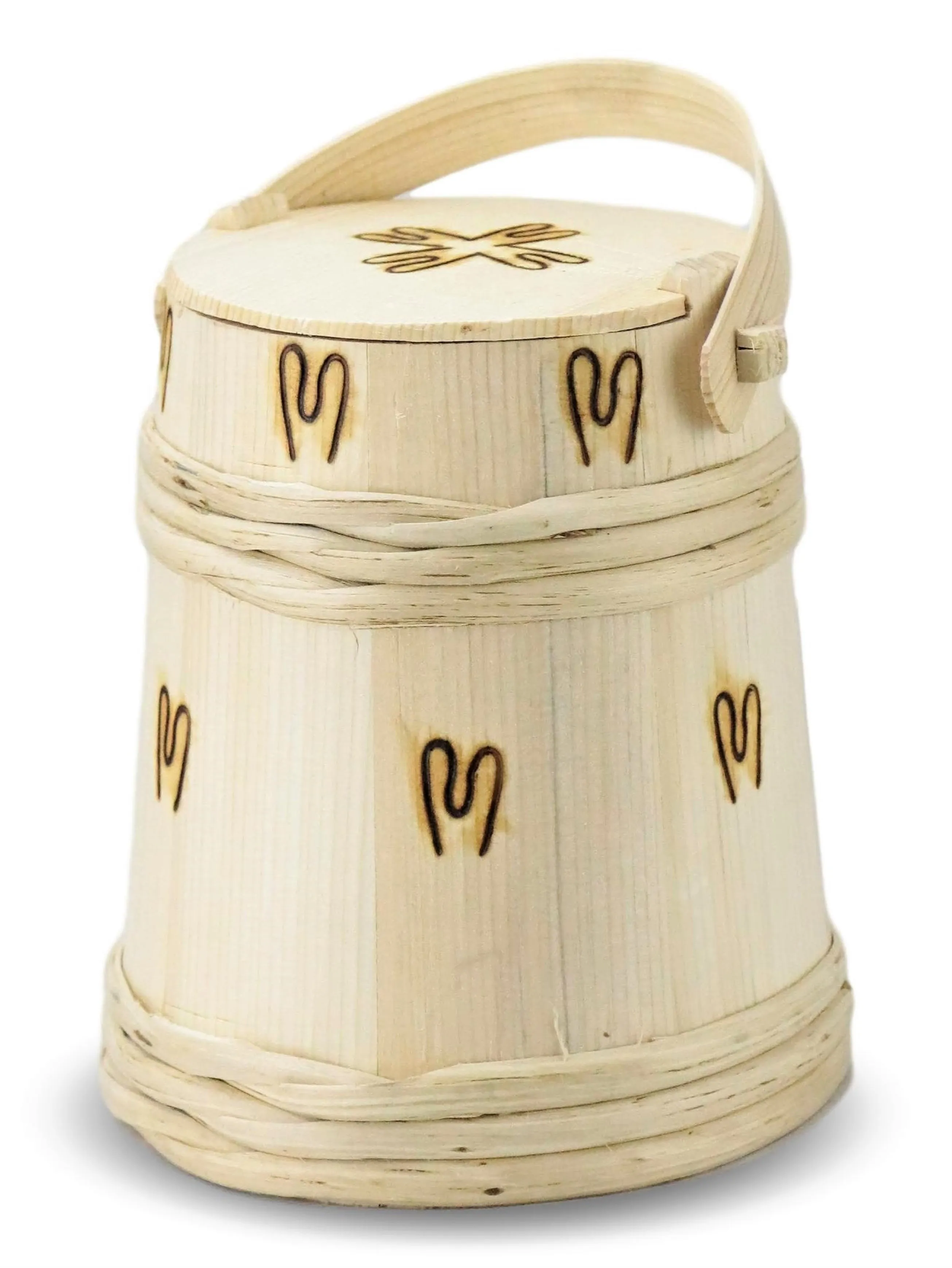 2,5 litros ahçap tereyaëme Saklama Kutusu kabìdolap El yapımìdo? al Organik sa? lıklìahçap Silindirik desenli