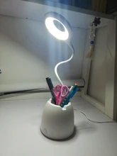 Pen-Holder Desk-Lamp Book Read-Light Dimming Bedside Home-Decor Pink Eye-Protect Touch