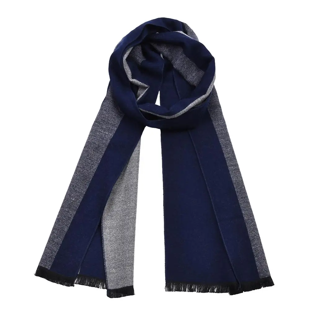 Kentocandy роскошный зимний шарф для мужчин Премиум кашемировый элегантный серый уникальный дизайн хлопковый шарф bufanda hombre мужские шарфы - Цвет: Тёмно-синий