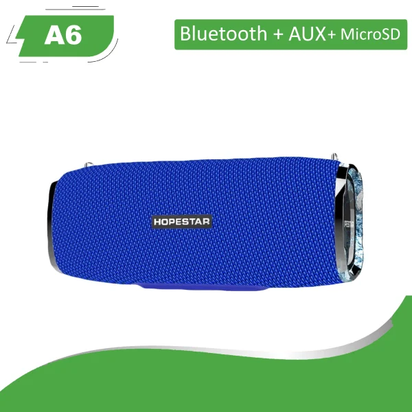Blue Колонка bluetooth Hopestar A6 беспроводная портативная колонка TWS стерео динамик блютуз колонка - Цвет: Blue
