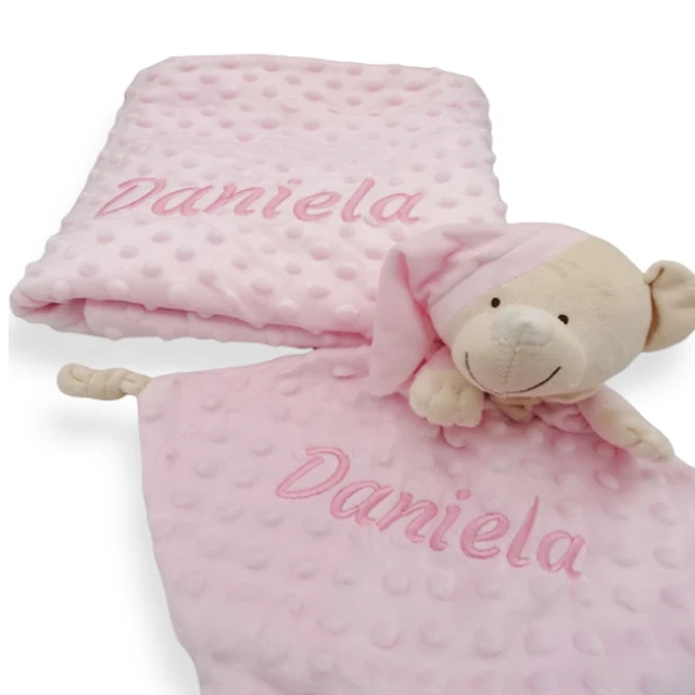 Manta de Bebe Personalizado con su Nombre Bordado, Manta de topito  personalizado ideal para bebé recien nacido, Apto para capazp, minicuna y  cuna. - AliExpress