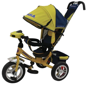 

Bicycle tricycle with handle control headlight (light, sound) color yellow Formula 3 fa3y