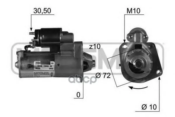 Стартер Ford Focus, Mondeo, S-Max, Volvo S80, V70 12v 1,4 Kw Era арт. 220418