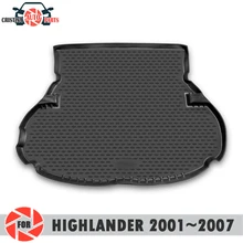 Багажник коврик для Toyota Highlander 2001~ 2007 багажник пол коврики Нескользящие полиуретановые грязезащитные багажник стайлинга автомобилей