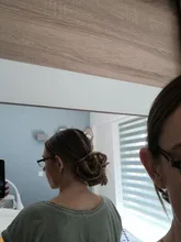 1 pieza de cabello sintético resistente al calor, moño rizado elástico, mezcla de pelo gris, Rubio, Natural, extensión de cabello #277409