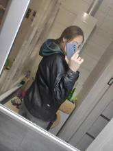 Women's Wild-Jacket Turn-Down-Collar Spring Zipper Black Fashion EAM High-Quality Loose