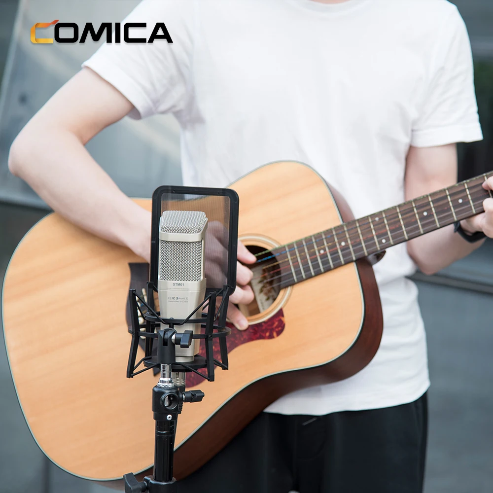 COMICA STM01 USB Studio Condenser Microphone with Real-time monitoring large diaphragm condenser microphone for broadcasting bluetooth microphone