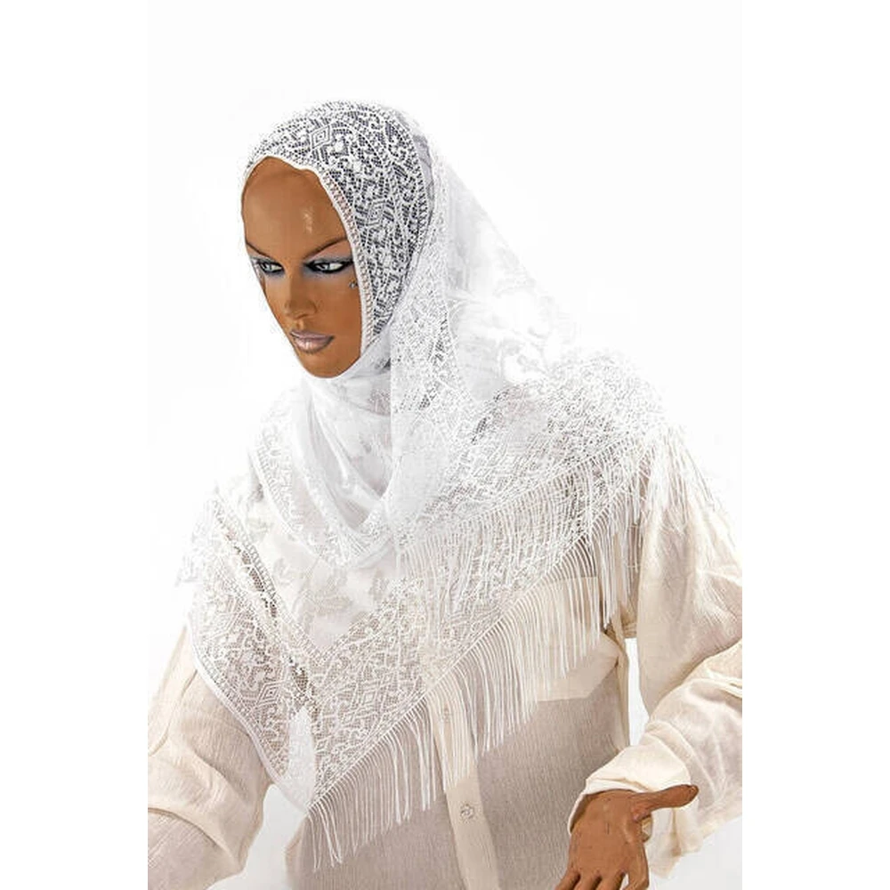 

IQRAH Delicate Cotton Tulle Shawl White