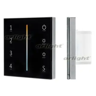 

028137 panel sens smart-p43-mix Black (230V, 4 zones, 2.4g)-1 pc Arlight