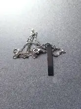 Collar con colgante rectangular de color negro para hombre, Gargantilla de acero inoxidable sencilla a la moda, joyería Kolye, Collar de hombre