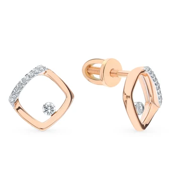 

Gold earrings with diamonds sunlight sample 585