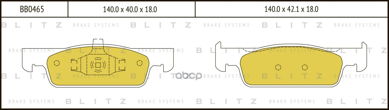 Колодки Тормозные Дисковые Blitz Bb0465 Blitz арт. BB0465