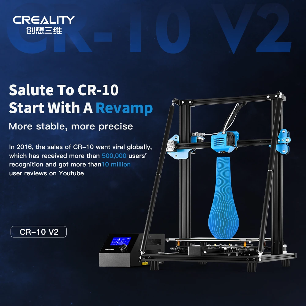 3D обновление CR-10 V2 размер принтера 300*300*400 мм, BL сенсорная Бесшумная материнская плата печать с блоком питания Mean well