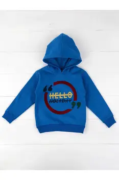 

Blue Seasonal Hooded Male Child Sweatshirt
