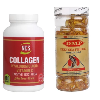 

NCS COLLAGEN HYALURONİC ACİD VITAMIN C 180 TABLET omega 3 6 9 200 Capsül