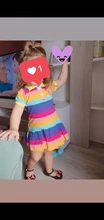 Vestido de primavera-verano de unicornio con cuello vuelto, moda para niñas pequeñas