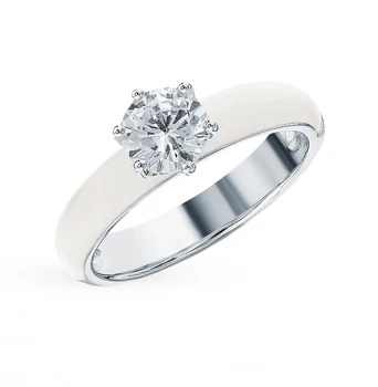 

Silver ring with cubic zirconia and sunlight enamel sample 925