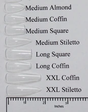 Bag Stiletto Nail-Extension-System Coffin Sculpted False-Tip Full-Cover Long 240 Pre-Shaped