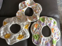 6 capas muselina gasa bebé de algodón Baberos de impresión de dibujos animados de Saliva toalla bebé niños niñas alimentación delantal baberos Bandana de algodón