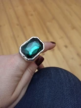 Anslow-anillos de compromiso de boda para mujer, accesorio Vintage de Cristal grande, tamaño ajustable, regalo para el día de la madre, joyería, LOW0051AR