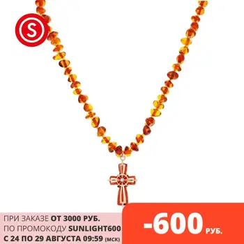 

Silver necklace with cubic zirconia and amber sunlight sample 925 test