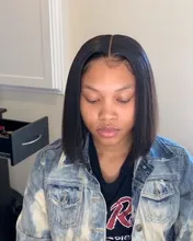 Luvin-mechones de cabello humano postizo brasileño, extensiones de cabello humano liso con cierre frontal de encaje 4X4