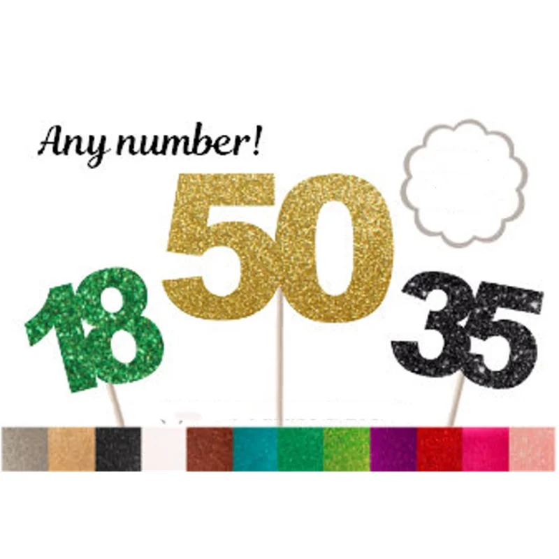 

Custom Number Cake Topper, Anniversary Cake Topper, Birthday Topper, Glitter 50 Cake Topper, 18 Cake Topper, 35 Cake Topper