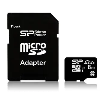 

Silicon Power Elite 8GB microSDHC UHS-I flash memory card Class 10