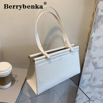 

Berrybenka Three Dimensional Large Capacity Big Bag For Women 2020 PU Leather Handbags Luxury Lady Purse Pocket Big Travel bag