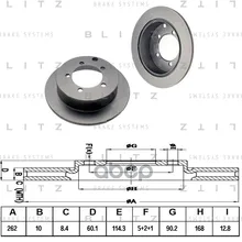 Диск Тормозной Mitsubishi Lancer/Outlander/Space Runner/Eclipse 95- Blitz арт. BS0305