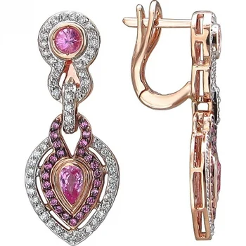 

Esthete earrings with sapphires and diamonds in red gold