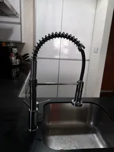 Rozin-Grifo negro mate para cocina, boquilla rociadora de rotación de 360 grados, mezclador montado en cubierta, para fregadero de cocina, frío y caliente