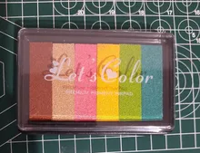 Almohadilla de tinta no tóxica de seguridad, 6 colores, almohadilla de tinta creativa de arco iris, sello de goma a base de aceite para impresión de dedos de niños, regalo artístico para niños