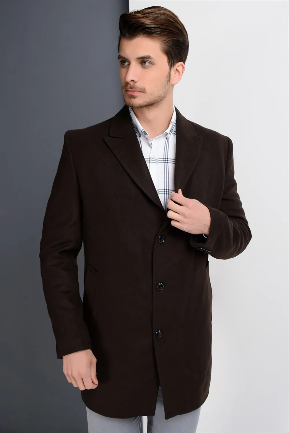 PLT8361 Пальто DEWBERRY-коричневый