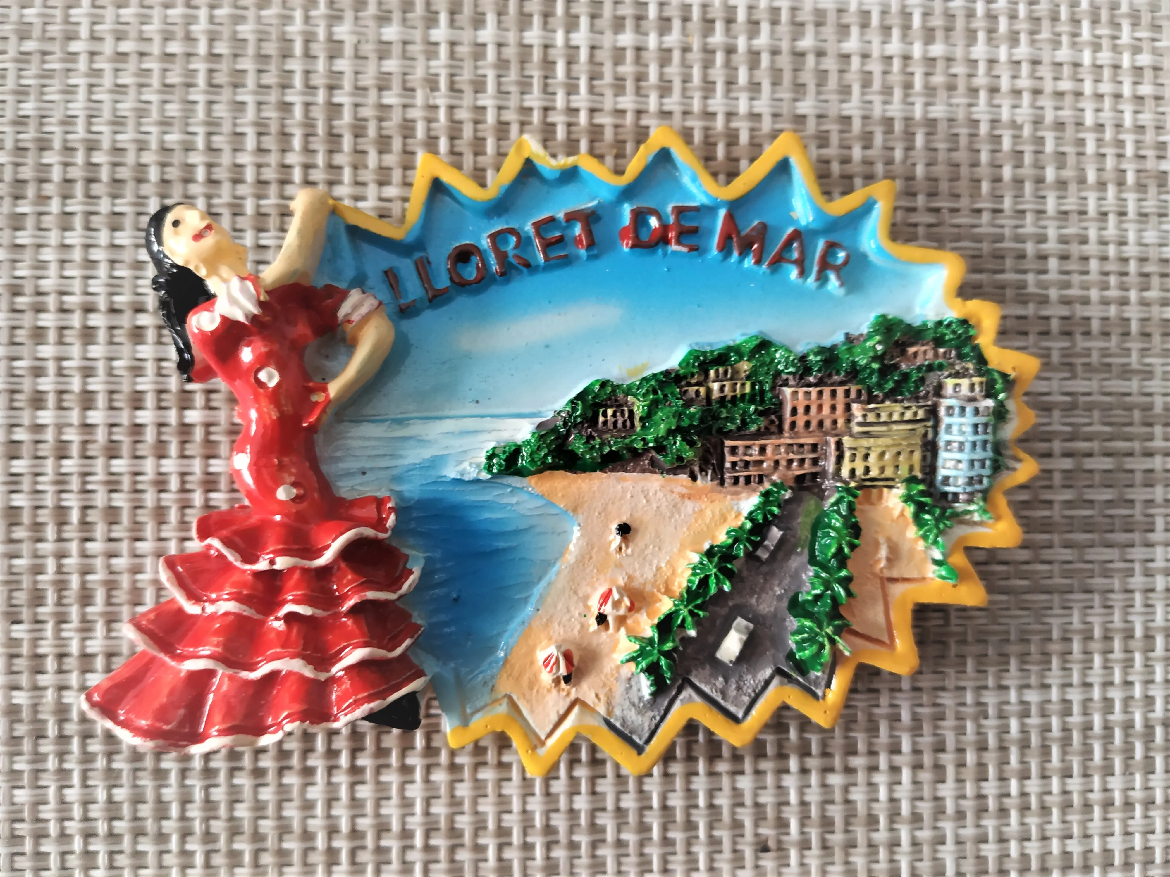 Сувенир Иман де nevera lloret de mar recuerdo vacaciones костра Брава подарок Плайя фридж магнит фламенко танцор