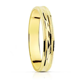 

Alliance 18k gold carved 3mm. [AA1867]