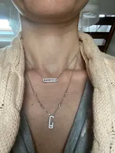 Collar Messica de plata de ley 925, serie francesa de tres movimientos de diamantes, chapado en oro rosa, marca original, joyería fina para mujeres