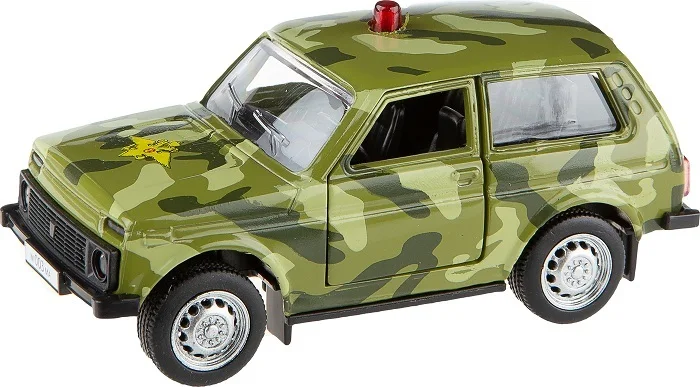 Машина Play Smart Автопарк &quotНива 2121. Военный&quot (инерционный металл) 1:50 | Игрушки и