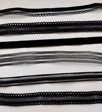 Yanqueens 6 unids/pack negro cuero con encaje gargantilla de tira de terciopelo Collar pares Collar Declaración de las mujeres joyería de Chocker