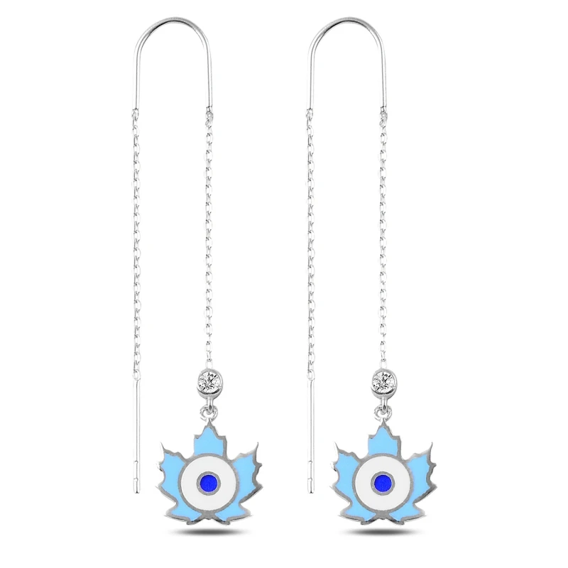

Armagano Zircon Cubic Zirconia and Cabochons Leaf Japanese Earrings