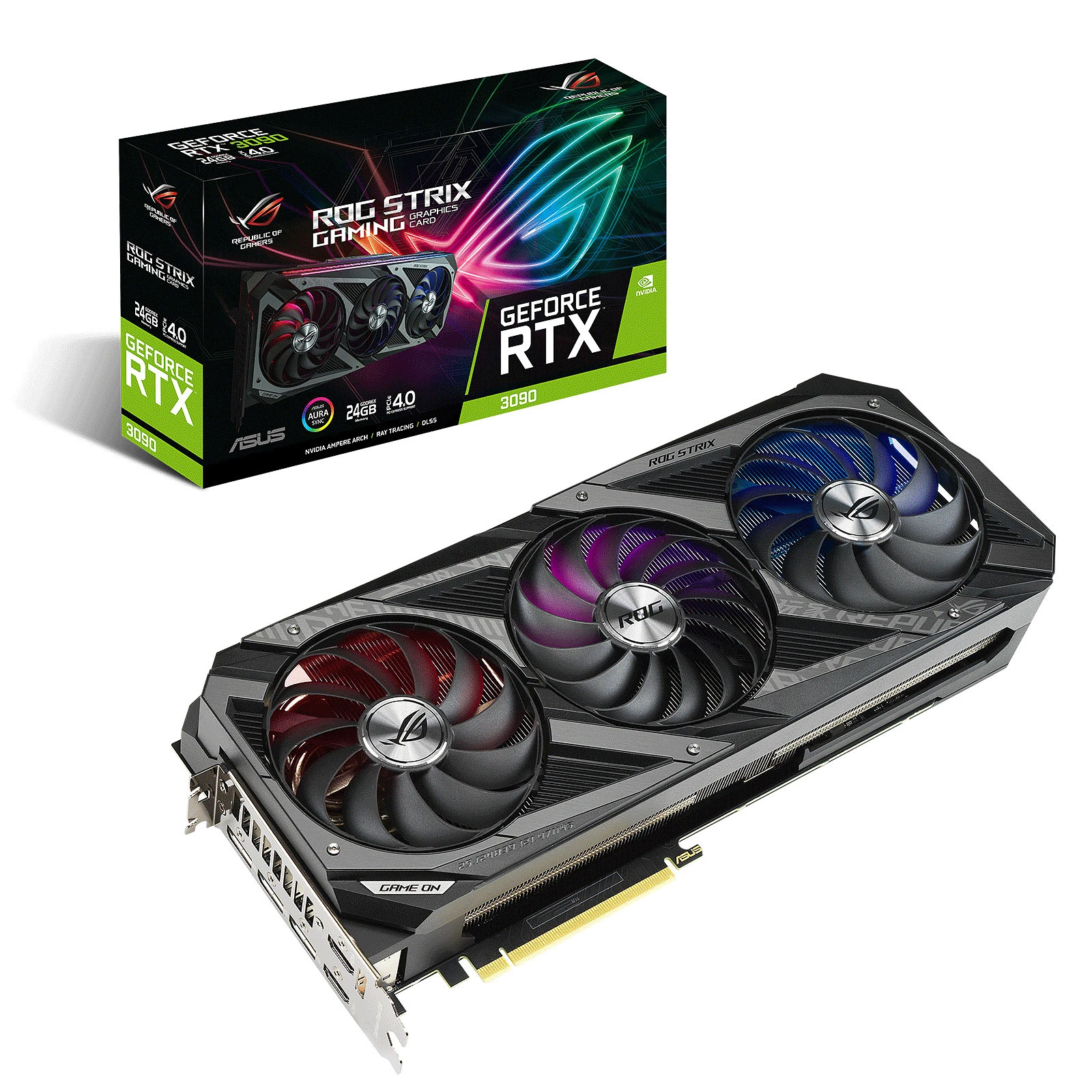 gaming card for pc Asus GeForce RTX 3090 ROG STRIX OC graphics card for gaming pc