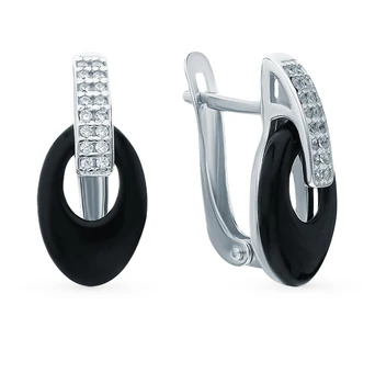 

Silver earrings with cubic zirconia sunlight sample 925