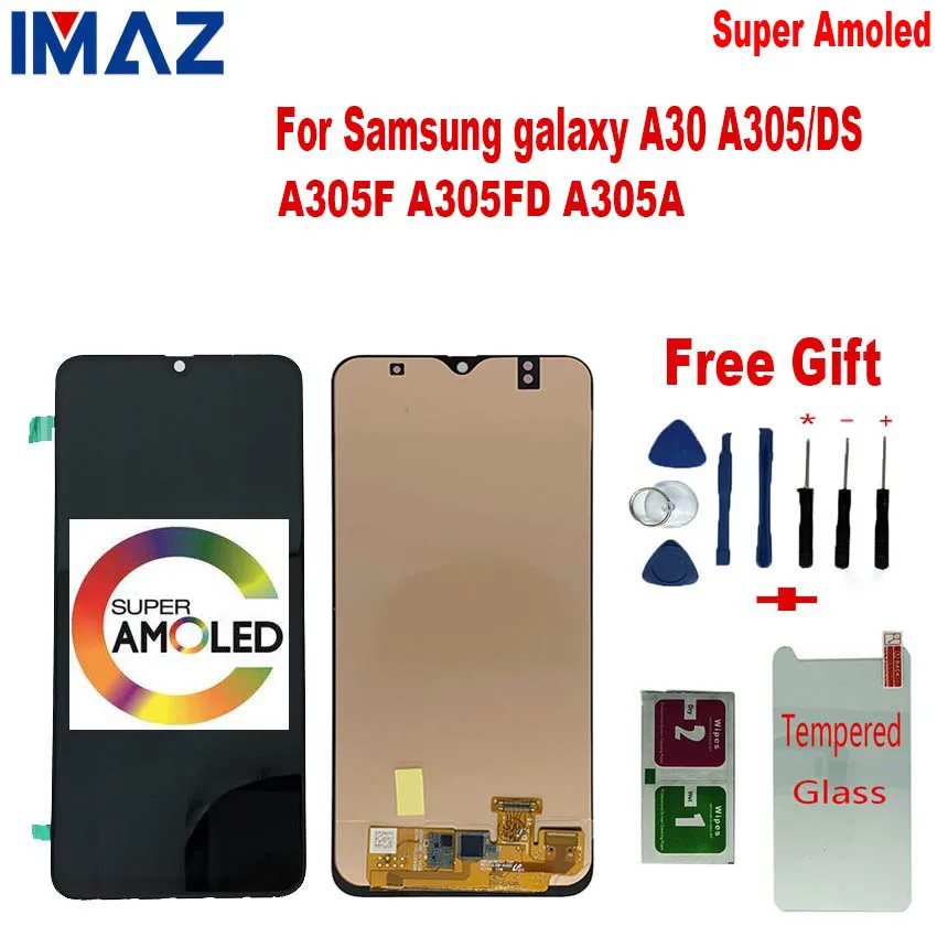 ЖК-дисплей IMAZ SUPER AMOLED 6 4 дюйма для Samsung Galaxy A30 A305 A305/DS A305F A305FD A305A сенсорный экран с
