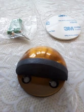 NAIERDI-Tope de puerta de goma de acero inoxidable, soportes de puerta ocultos sin perforación, sin clavos, montado en el suelo, Tope de puerta