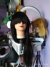 Wigs Bangs Blonde Human-Hair Platinum Non-Lace Full-Machine Brazilian Hair-Bob Straight