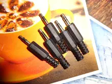 Audio-Jack Plug Headphone-Connector Plastic Black Male with Housing-Size 5x0.9-Cm 5pcs/Lot