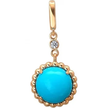

Esthete pendant with turquoise and cubic zirconia in red gold